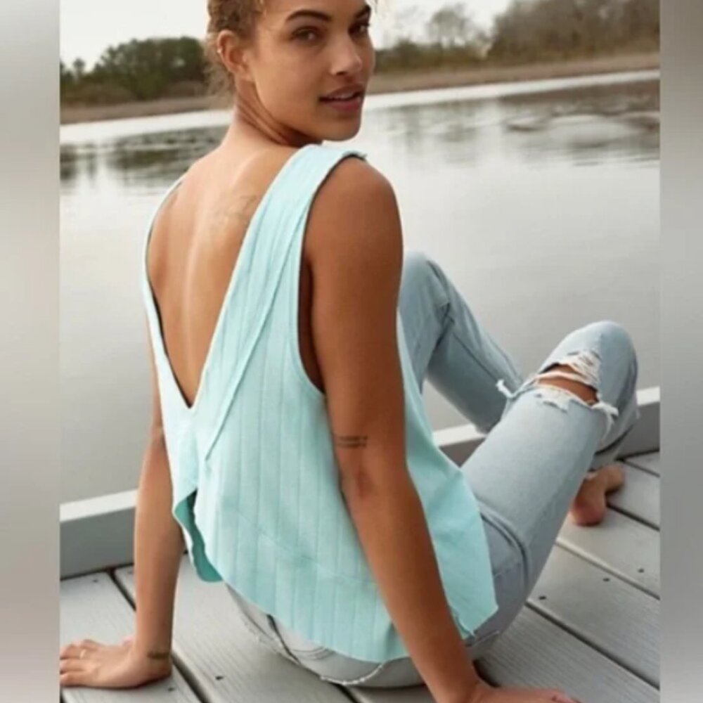 Free People - We the Free - Mint Green Sleeveless Top